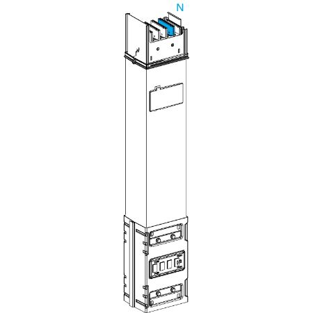 Picture of Vertical distribution length, Canalis KSA1000, aluminium, 800/1000A, fixed length 0.8m, 1 outlet, 3L+N+PE, white RAL9001