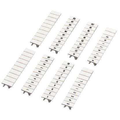 Picture of Marking strip, Linergy TR, clip in type, 5mm, printed characters 61 to 70, printed horizontal, white, Set of 10