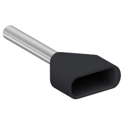 Picture of Cable end, Linergy TR cable ends, twin conductor, black, 2x1.5mm², medium size, set of 1000