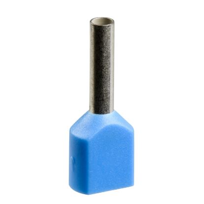 Picture of Cable end, Linergy TR cable ends, twin conductor, blue, 2.5mm², for insulated cable, medium size, 5 sets of 50