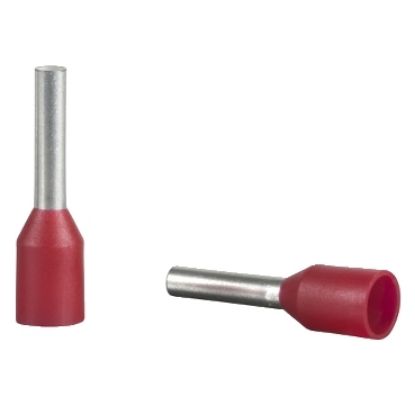 Picture of Cable ends, Linergy TR cable ends, single conductor, red, 1mm², Ferrules with sleeve, medium size, 1 bag
