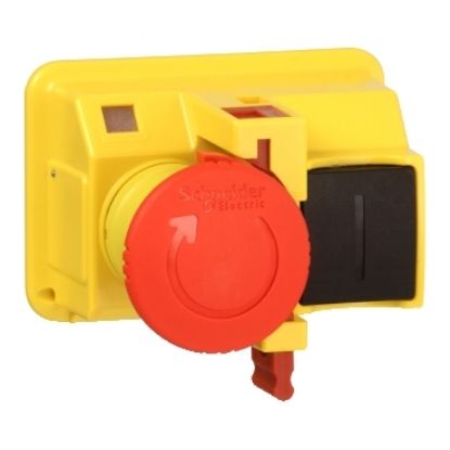 Picture of Emergency stop pushbutton,TeSys Deca Fram 2,turn to release,padlocking,for GV2M*01 enclosures
