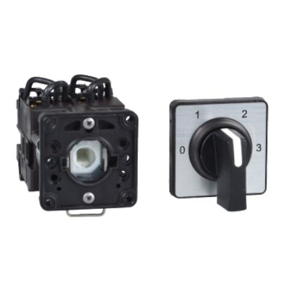 Picture of Cam changeover switch, Harmony K, Ø16 or 22mm , plastic, 3 poles, position 0s, 30°, 10A, 30x30mm, marked 0/1/2/3