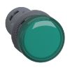 Picture of Monolithic pilot light, Easy Harmony XA2, plastic, green, 22mm, integral LED, screw clamp terminals, 24V AC DC