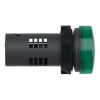 Picture of Monolithic pilot light, Easy Harmony XA2, plastic, green, 22mm, integral LED, screw clamp terminals, 24V AC DC