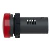 Picture of Monolithic pilot light, Easy Harmony XA2, plastic, red, 22mm, integral LED, screw clamp terminals, 24V AC DC
