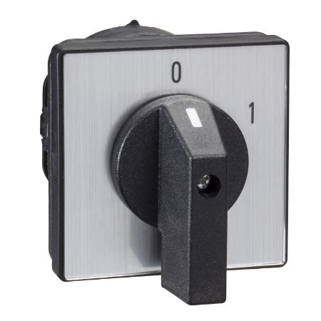 Picture of Cam switch, Harmony K, front mounting, plastic, 1 pole,position 0, 60°, 32A, 64x64mm, marked 1/0/2