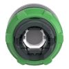 Picture of Harmony XB5, Head for illuminated push button, plastic, green flush, 22mm, universal LED, spring return, plain lens