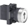 Picture of Complete push button, Easy Harmony XA2, plastic, flush, white, 22mm, spring return, marked UP ARROW, 1NO