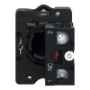 Picture of Complete push button, Easy Harmony XA2, plastic, flush, red, 22mm, spring return, marked O, 1NC