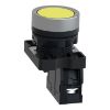 Picture of Complete push button, Easy Harmony XA2, plastic, flush, yellow, 22mm, spring return, unmarked, 1NO