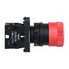 Picture of Complete emergency switching off push button, Easy Harmony XA2, plastic, red mushroom 30mm, 22mm, turn to release, 1NC