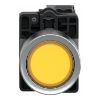 Picture of Complete illuminated push button, Easy Harmony XA2, plastic, flush, amber, 22mm, spring return, 220V AC, 1NO