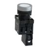 Picture of Complete illuminated push button, Easy Harmony XA2, plastic, flush, white, 22mm, spring return, 220V AC, 1NO