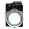 Picture of Complete illuminated push button, Easy Harmony XA2, plastic, flush, white, 22mm, spring return, 220V AC, 1NO