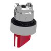 Picture of Head for illuminated selector switch, Harmony XB4, metal, red handle, 22mm, universal LED, 2 positions, stay put