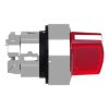 Picture of Head for illuminated selector switch, Harmony XB4, metal, red handle, 22mm, universal LED, 2 positions, stay put