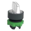 Picture of Head for illuminated selector switch, Harmony XB5, dark grey plastic, white handle, 22mm, universal LED, 3 positions, right to center