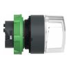 Picture of Head for illuminated selector switch, Harmony XB5, dark grey plastic, white handle, 22mm, universal LED, 3 positions, right to center