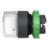 Picture of Head for illuminated selector switch, Harmony XB5, dark grey plastic, white handle, 22mm, universal LED, 3 positions, right to center