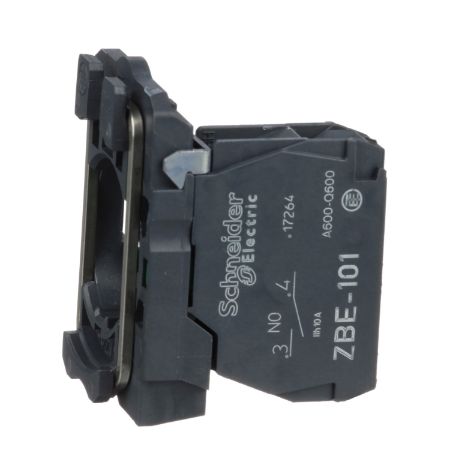 Picture of Harmony XB5, Single contact block with body fixing collar, plastic, screw clamp terminal, 1NO