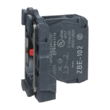 Picture of Harmony XB5, Single contact block with body fixing collar, plastic, screw clamp terminal, 1NC