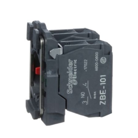 Picture of Harmony XB5, Single contact block with body fixing collar, plastic, screw clamp terminal, 1NO+1NC