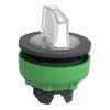 Picture of Head for illuminated selector switch, Harmony XB5, plastic, white handle, universal LED, 3 positions, to center