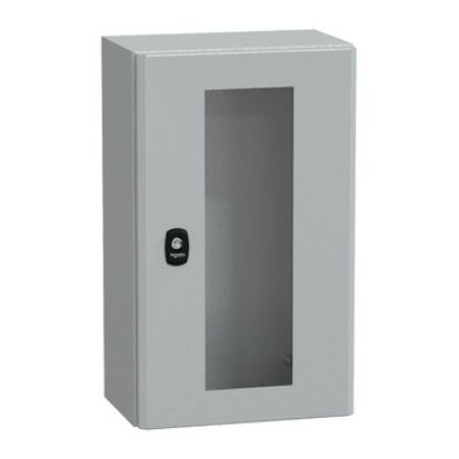 Picture of Wall mounted steel enclosure, PanelSeT S3D, transparent door, without mounting plate, 500x300x200mm, IP66, IK08