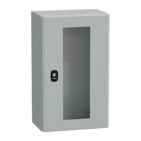 Picture of Wall mounted steel enclosure, PanelSeT S3D, transparent door, without mounting plate, 500x300x200mm, IP66, IK08