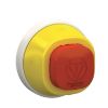 Picture of Antimicrobial Illuminated emergency stop head, Harmony XB5, plastic, red, 22mm, trigger latching turn to release, white red LED, 24V AC DC
