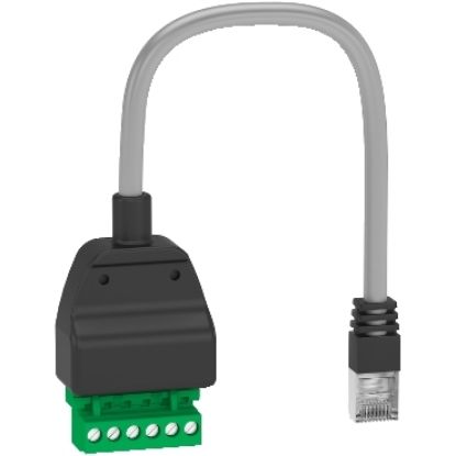 Picture of Modbus adaptor cable, ComPacT, MasterPact, RJ45 to open connector adaptor, 190mm length