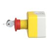 Picture of Complete control station, Harmony XALK, XALD, plastic, yellow lid, 1 red mushroom push button 40mm, key release, 2NC