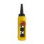 Picture of Pendant control station, Harmony XAC, plastic, yellow, 4 push buttons with NO+NC, 1 emergency stop NC