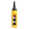 Picture of Pendant control station, Harmony XAC, plastic, yellow, 4 push buttons, 1 and 2 with 2 NO + NC , 3 and 4 with  1 NO, 1 emergency stop NC