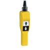 Picture of Pendant control station, Harmony XAC, plastic, yellow, pistol grip, 2 push buttons with NO+NC
