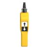 Picture of Pendant control station, Harmony XAC, plastic, yellow, pistol grip, 2 push buttons with NO+NC