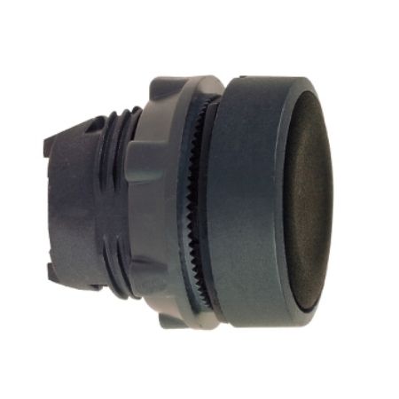 Picture of Harmony XB5, Push button head, plastic, flush, black, 22mm, spring return, unmarked