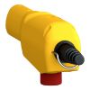 Picture of Pendant control station, Harmony XAC, plastic, yellow, pistol grip, 2 push buttons with NO+NC, 1 emergency stop NC