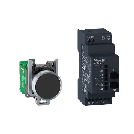 Picture of Harmony XB5R, Wireless push button and configurable receiver with 10 colored caps, metal, Ø22, 24...240 V AC/DC