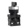 Picture of Complete selector switch, Easy Harmony XA2, plastic, black, 22mm, long handle, 3 positions, stay put, 2NO