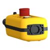 Picture of Pendant control station, Harmony XAC, plastic, yellow, 2 push buttons with 1NO, 1 emergency stop NC
