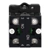 Picture of Complete selector switch, Easy Harmony XA2, plastic, black, 22mm, key 455, 3 positions, spring return to center, 2NO