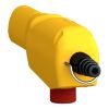 Picture of Pendant control station, Harmony XAC, plastic, yellow, pistol grip, 2 booted push buttons with NO + NC, 1 emergency stop NC