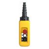 Picture of Pendant control station, Harmony XAC, plastic, yellow, 2 push buttons with NO+NC, 1 emergency stop NC
