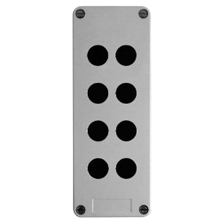 Picture of Empty control station without hinges, Harmony XAP, XB2 SL, plastic, grey, 8 cut outs, 22mm