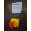 Picture of Control station, Harmony XALD, XALK, plastic, yellow lid, 1 Estop push button 40mm, turn to release, illum ring white red fixed, 1NO 2NC, 24V AC DC