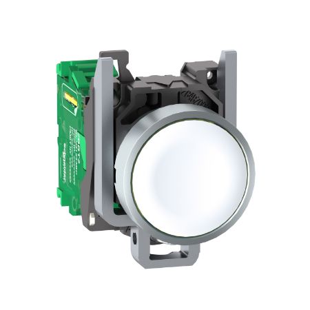 Picture of Harmony XB5R, Wireless and batteryless transmitter, push button, metal, white, 22mm, spring return
