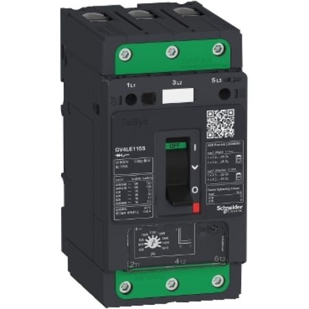 Picture of TeSys Deca, Motor circuit breaker, TeSys GV4, 3P, 80A, Icu 50kA, magnetic, EverLink terminals