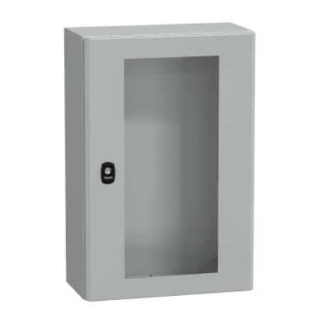 Picture of Wall mounted steel enclosure, PanelSeT S3D, transparent door, without mounting plate, 600x400x200mm, IP66, IK08